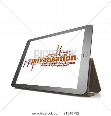 Privatisation Word Cloud On Tablet