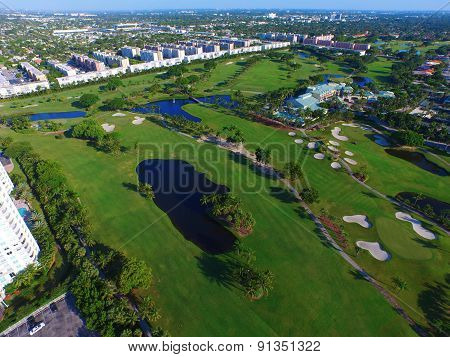 Aerial image of a golf course