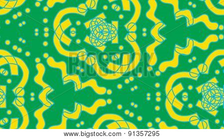 Green Triune Shapes Over Green