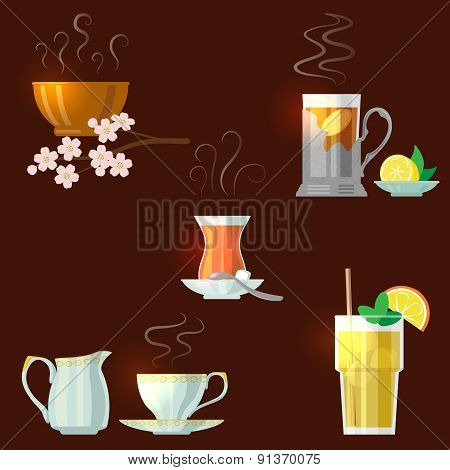 Tea Icons Set