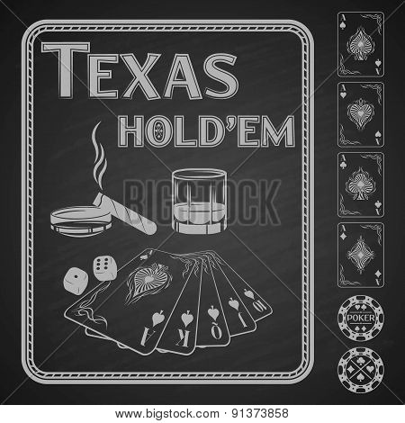 Texas Hold em poker. Vector illustration.