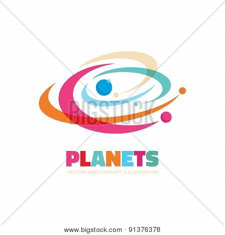 Planets - vector logo concept illustration.