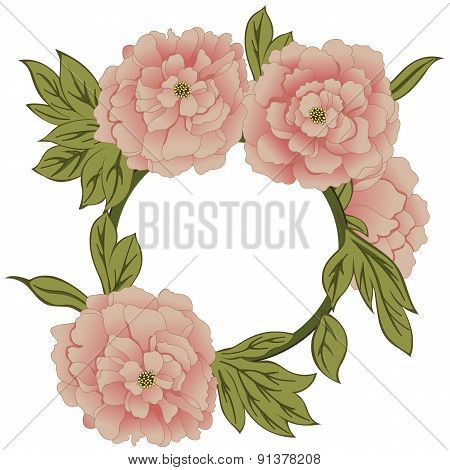 Floral Frame With Peonies