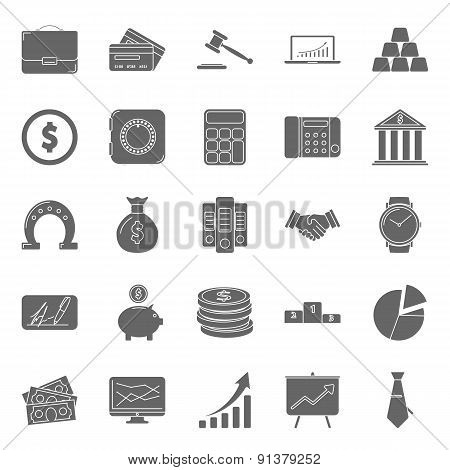 Bisiness And Finance Silhouettes Icons Set