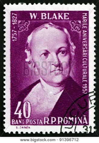 Postage Stamp Romania 1958 William Blake, English Poet