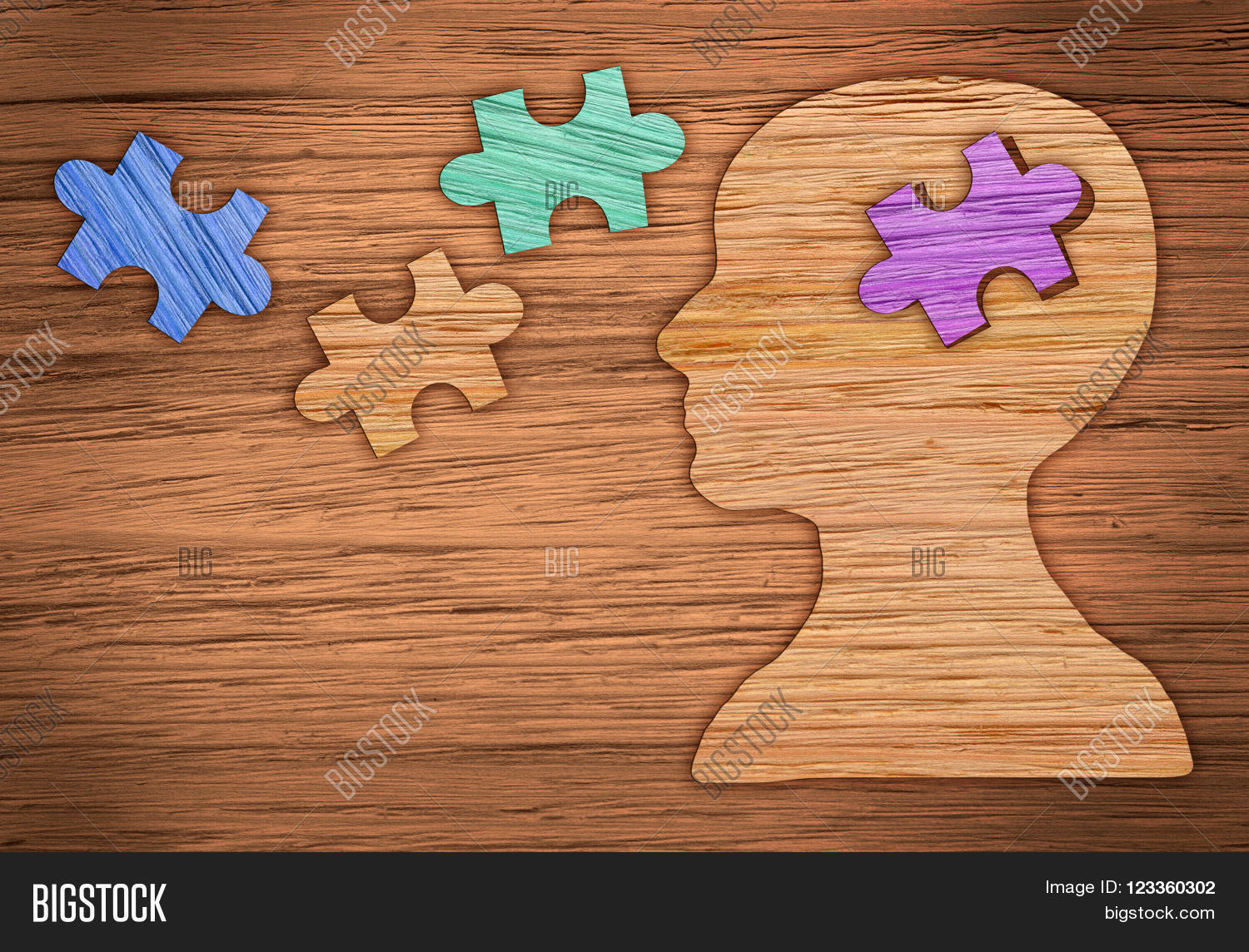 Puzzle Head Brain Image Photo Free Trial Stock Puzzle Head Brain Concept Human Profile Made From Brown Paper With A Jigsaw Piece