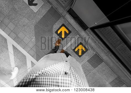 A man walking stretch of a symbol