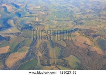 Aerial View Of Rural Near Gatwick