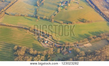 Aerial View Of Rural Near Gatwick