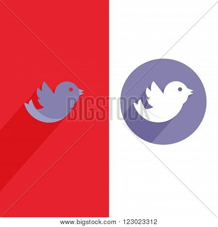 Abstract bird flying silhouette illustration. Vector flat icons birds with long shadow