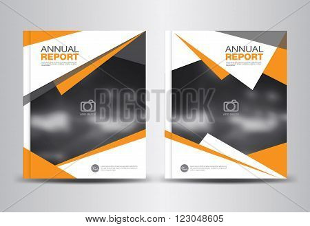 Orange Cover annual report  template vector illustration for business