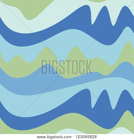 Seamless wave pattern with color curves for backround, game design, textiles