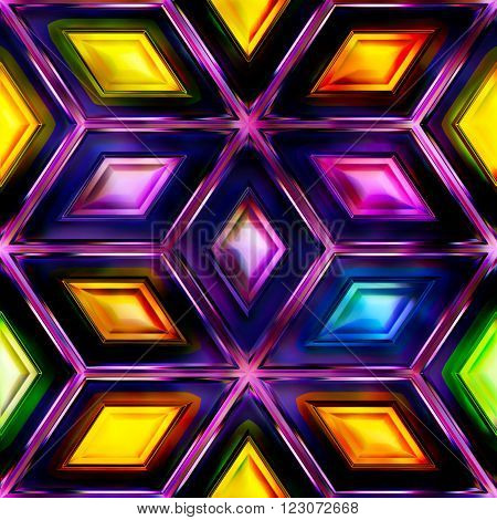 Seamless texture of abstract shiny colorful crystal