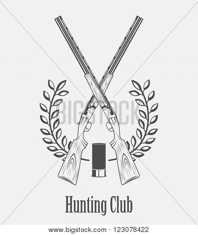 gun hunting club badge on a white background