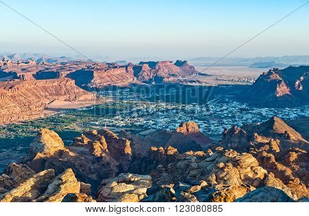Sunset view of the Al Ula country and valley.
** Note: Visible grain at 100%, best at smaller sizes