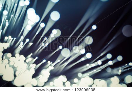 Tech, Fiber optic cables, fibre connection, telecomunications concept.