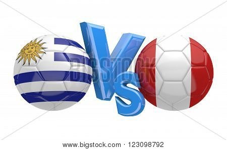 Preliminary competition football match between national teams Uruguay and Peru
