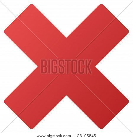 Delete vector toolbar icon. Style is gradient icon symbol on a white background.