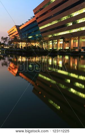 Bangkok Dec 20 : Part Of Government Complex Shines At Dusk In Bangkok Thailand On Dec 20.2010. Gover