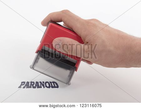 Plastic Stamp In Hand, Isolated
