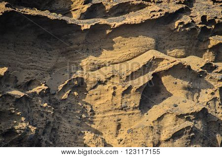 Volcanic Rock Basaltic Formation in Canary Islands