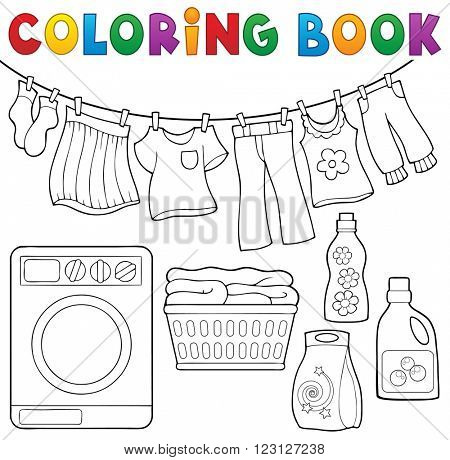 Coloring book laundry theme 2 - eps10 vector illustration.