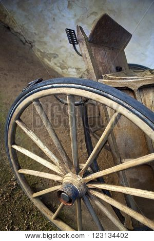 Old cart in a farm near Bordeaux France
