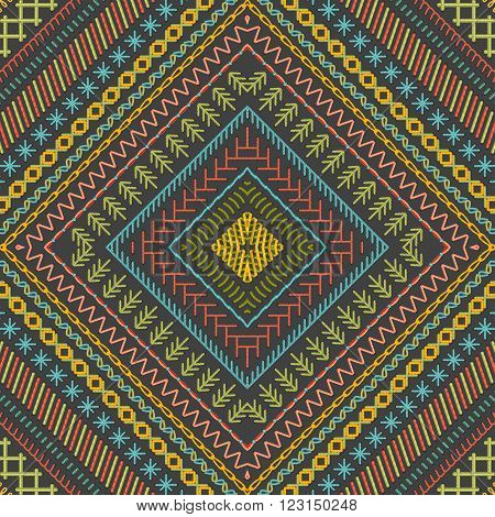 Seamless Embroidery Pattern.