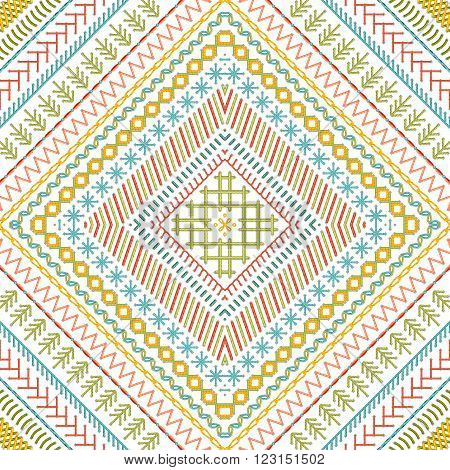 Seamless Colourful Ethnic Texture.