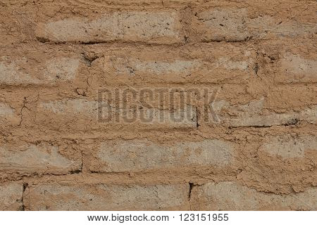 a clay bricks wall texture and background