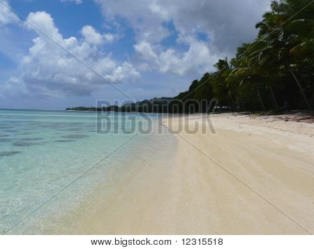 Idylliske tropisk strand på Rarotonga