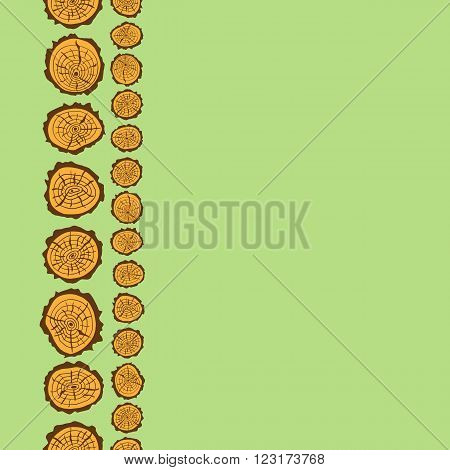 Pattern frame drawings saw cut of tree for design