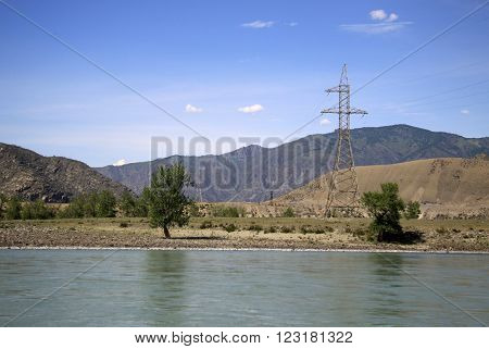 Siberia, Russia - June 10, 2012: Mountain River Katun, Altai Mountains, Russiasiberia, Russia - June