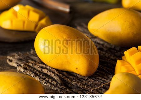 Raw Organic Yellow Mangos Ready to Eat
** Note: Shallow depth of field