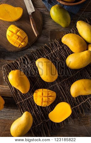 Raw Organic Yellow Mangos Ready to Eat