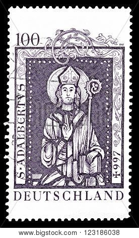 GERMANY - CIRCA 1997 : Cancelled postage stamp printed by Germany, that shows Saint Adalbert.