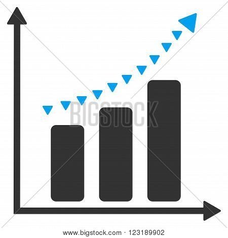 Dotted Positive Trend vector icon. Dotted Positive Trend icon symbol.