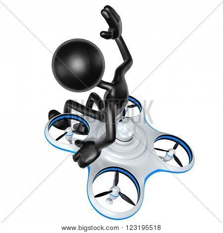 Aerial Drone 3D Illustration Concept 