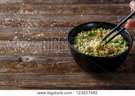 Chopstick with noodle