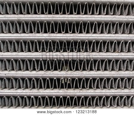 Texture of the old engine cooling radiator