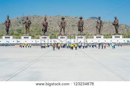 HUA HIN, THAILAND - JANUARY 30: Rajabhakti Park on January 30, 2016 in Hua Hin. Rajabhakti Park is a new tourist attraction displaying giant bronze statues of seven historic Thai kings.