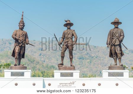 HUA HIN, THAILAND - JANUARY 28: Rajabhakti Park on January 28, 2016 in Hua Hin. Rajabhakti Park is a new tourist attraction displaying giant bronze statues of seven historic Thai kings.