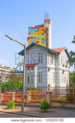 MAPUTO, MOZAMBIQUE - APRIL 29: Badly maintained colonial buildings in Maputo, Mozambique on April 29, 2012. Mozambique tries to receover from the over 20 years of civil war.