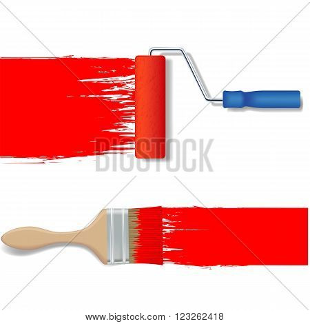 Construction tools isolated on white background. Stock vector illustration.