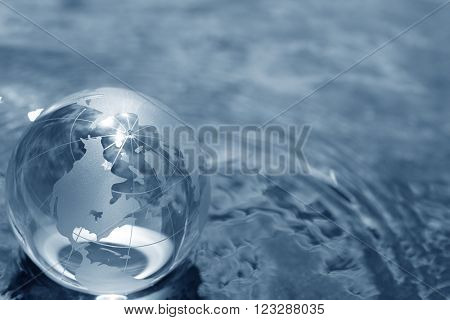 glass globe on water