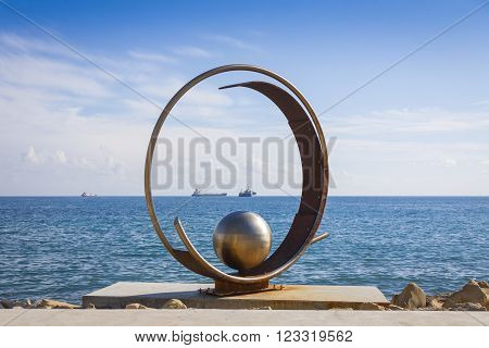 Sculpture In Molos Park At Promenade Alley In Limassol, Cyprus