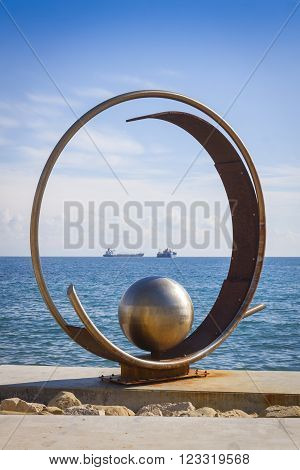 Sculpture In Molos Park At Promenade Alley In Limassol, Cyprus
