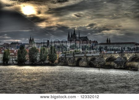 프라하의 석양