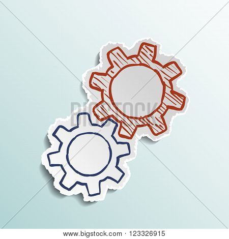 Icon the mechanical gears. Stock vector illustration.