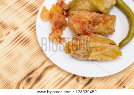 Sarmale - romanian traditional food. Stuffed cabbage leaves with pork